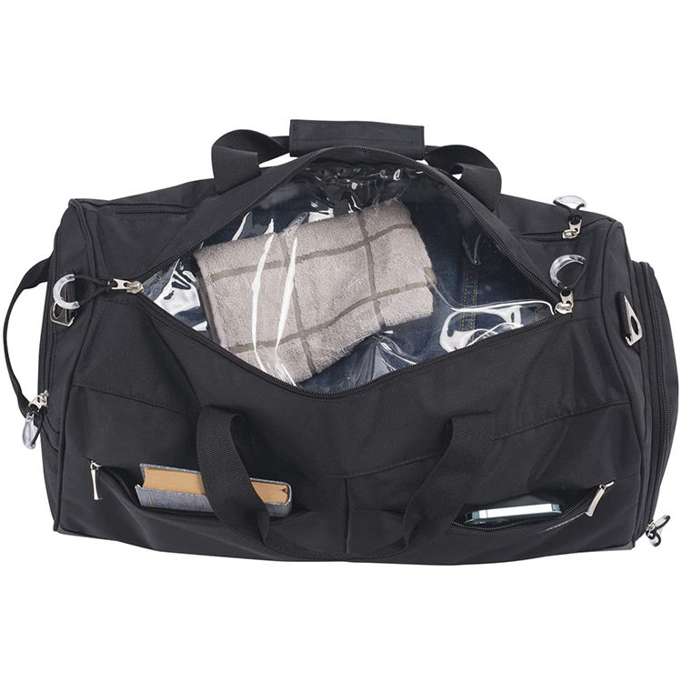 Waterproof RPET fabric workout swimming dance duffel organizer storage bags personalized black duffle bag sport