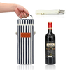 Personalized Wine Bottle Cooler Bag Canvas Carrying Tote Aluminium Foil Cooler Bag for Picnic