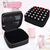 Multifunctional PU Cosmetic Vanity Essential Oil Case Travel Nail Polish Bag Organizer Carrying Case Black for Woman