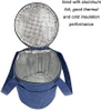 Portable large round travel insulated lunch thermal bento container adult kids insulated lunch box bag