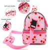 Lovely Custom Cherry Pink Kids Insulation Cooler Bag Double Compartment Thermal Food Lunch Bag