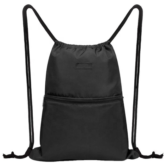 Cheap Lowest Price Black Boys School Sport Outdoor String Pouch Bag Men Gym Customised Drawstring Backpack