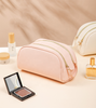 Lady Fashion Travel Portable Double Zipper New Design Waterproof Pu Leather Private Label Makeup Cosmetic Bag