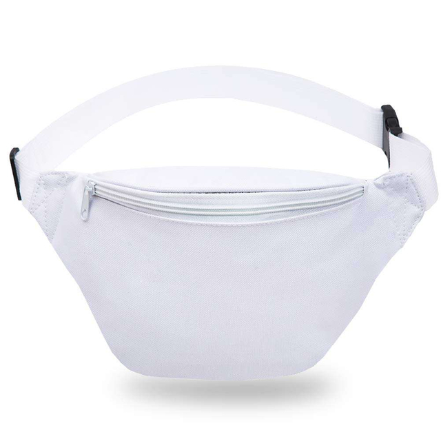 High Quality Fashionable Women Men White Canvas Crossbody Hum Bag Fanny Pack Waist Bag for Outdoor Traveling
