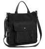 Multi-functional Custom Logo Corduroy School Bags for Women Book Pad Storage Corduroy Crossbody Tote Bag