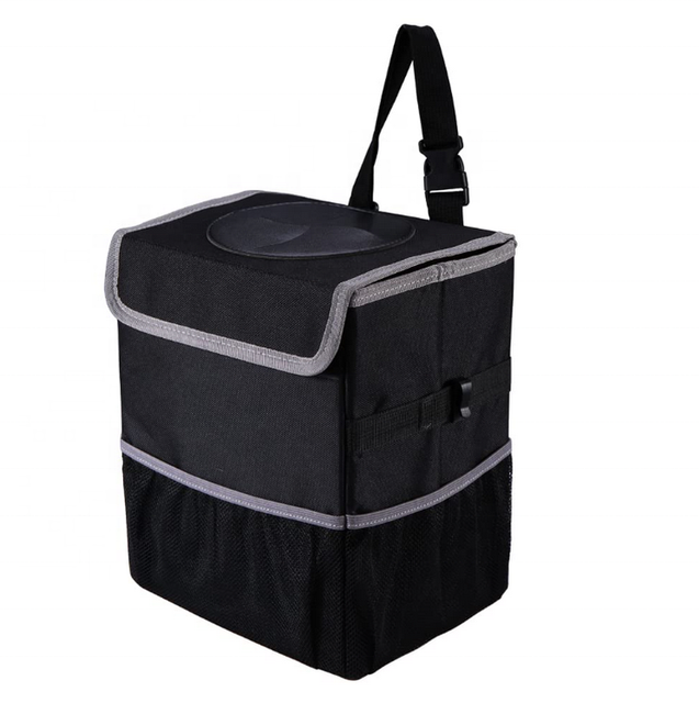 Multi-functional Portable Car Trash Can for Storage Garbage Waterproof Backseat Car Trash Bag with Lid And Pocket