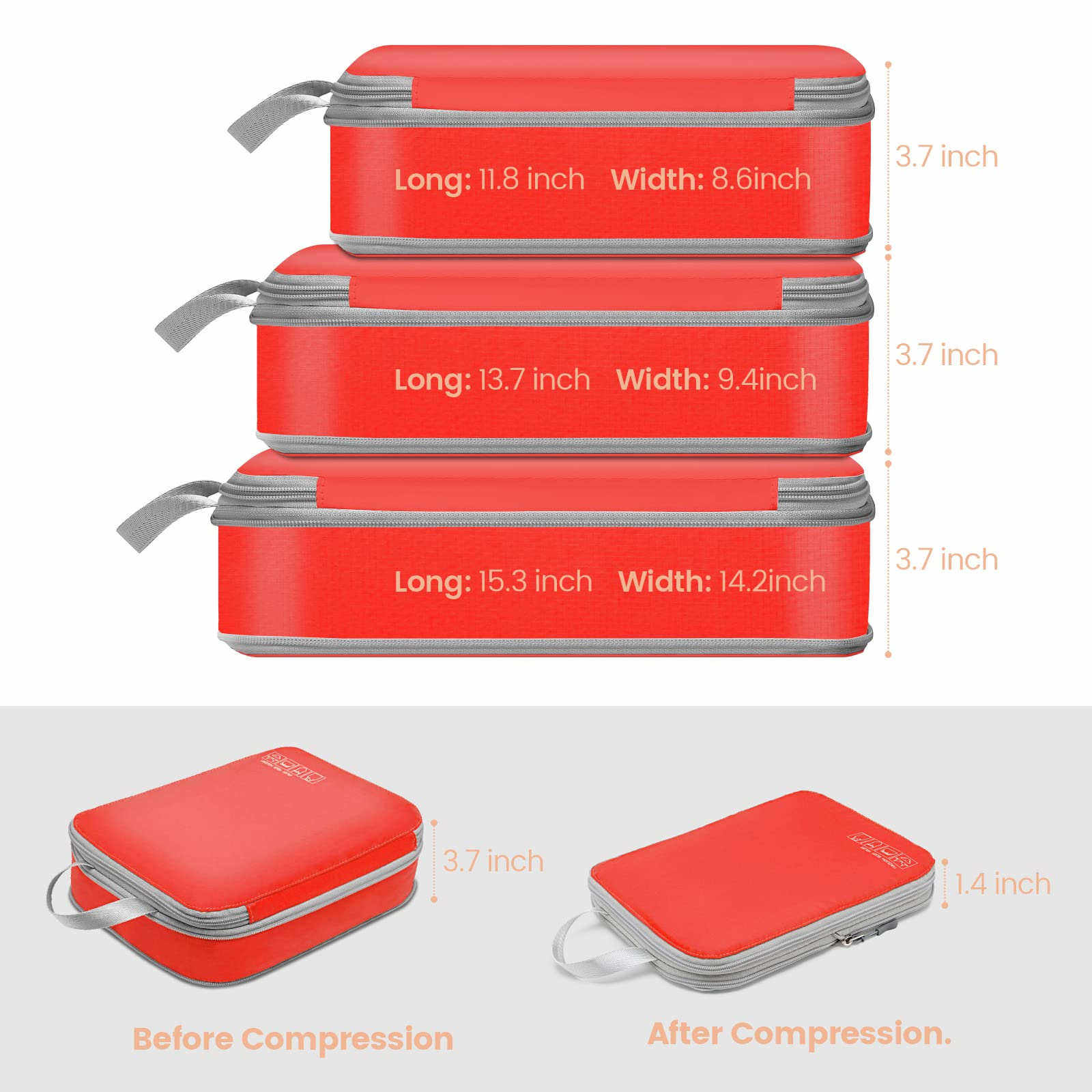 4 Pack Packing Cubes for Travel Product Details