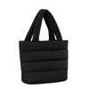 Lightweight Black Puffer Tote Bag for Women Sotf Quilted Padding Handbag Bag
