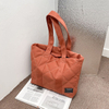 custom soft quilted shoulder bag for women lightweight and durable soft padded puffer tote bag for women