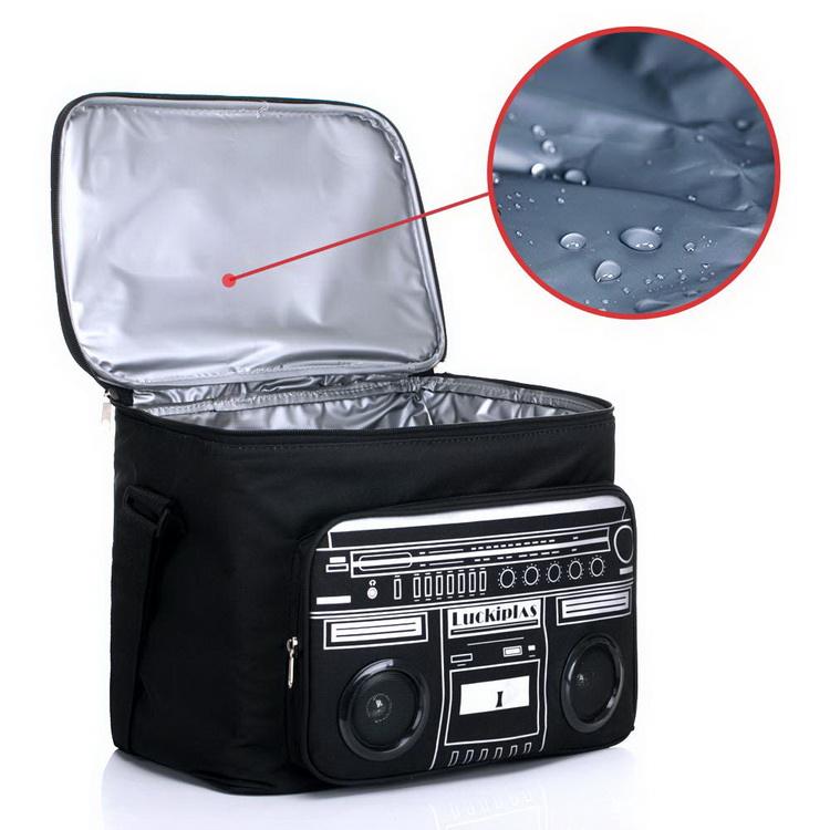Insulated reusable grocery cooler bag shopping bags with speaker reusable freezer bag