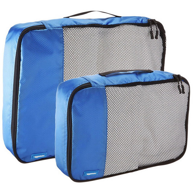 2pcs Waterproof Compression Travel Packing Cubes Travel Organizer