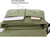 Green Vintage Canvas Satchel Messenger Bag for Men Women,Travel Shoulder Bag 13.5" Laptop Bags