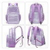 See Through College Student Backpack Large Schoolbag Cute Student School Daypack Mesh Backpack with Laptop Compartment