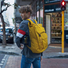 15 Fancy Yellow Color Polyester Rolltop Business Laptop Backpack Travel School Daypack For Men Women