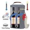 High Quality Insulated Aluminium Foil Waterproof 2 Bottle Wine Cooler Carry Bag With Shoulder Strap