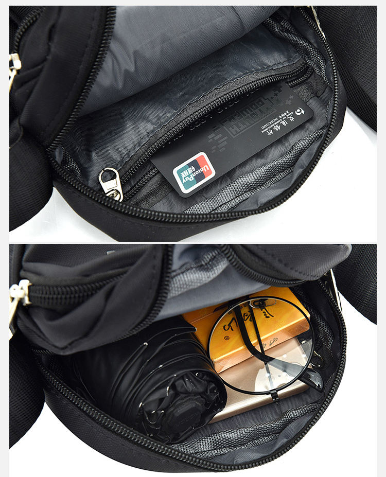Sport Leisure Navy Mini Messenger Crossbody Phone Bag Custom Logo Polyester Small Sling Shoulder Bag for Men