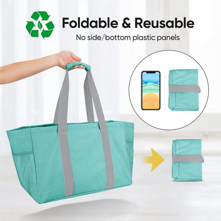 Extra Large Utility Tote Bag Folding Collapsible Grocery Shopping Organizer Women Customize Utility Shoulder Tote Daily Bag