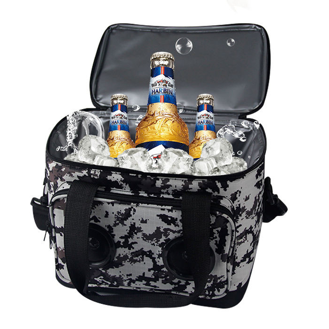 Customized 6 8 12 Beer Cans Insulation Cooler Bag Travel Picnic Food Carry Bag With Speaker