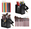 Makeup Brush Organzier Bag High Capacity Portable Stand-Up Makeup Brush Holder,Professional Artist Makeup Brush Sets Case Waterp