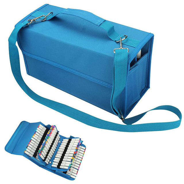 Art Sketch Marker Carrying Bag 120 Slots Mark Pens Case Storage Bag Organizer For Colored Pen
