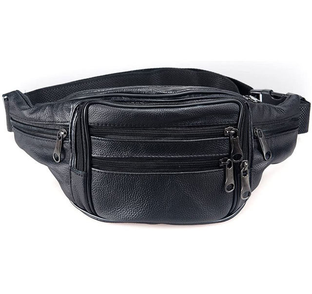2020 Outdoor Travel Camping Cycling Running Large 7 Pockets Waterproof Custom Leather Fanny Pack For Men