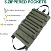 Roll Up Tool Bag Multi Purpose Tool Organizer Canvas Tool Roll Pouch with 5 Spacious Pockets