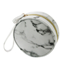 New Women PU Leather ZipLock Private Label Sublimation Round Pouch Bag Cosmetic Makeup Cosmetic Case Bag