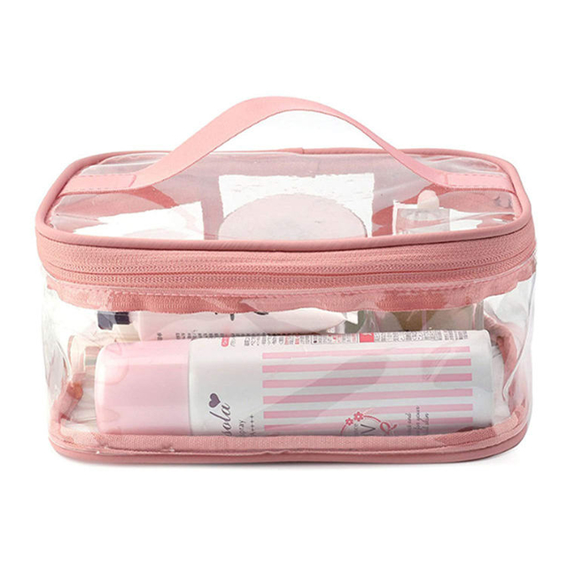 Fashion Cosmetic Bag PVC Bath Women Make Up Case Travel Zipper Makeup Beauty Pink Wash Organizer Bag for Cosmetics