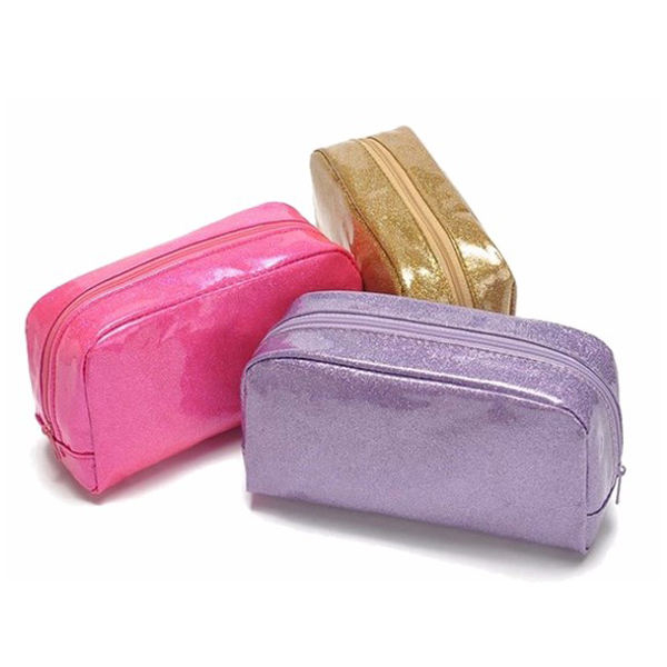 Custom Logo Ladies Shinny Glitter PVC Cosmetic Makeup Bag