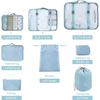 Lightweight Waterproof Folding 8 Pcs Luggage Storage Organizers Suitcase Shoe Bag Packing Cubes for Travel