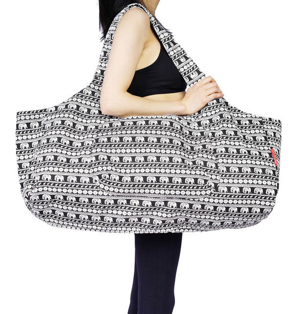 New Design Recyclable Cotton Canvas Yoga Mat Holder Shoulder Bag Lady Fashion Customized Pattern Yoga Mat Carry Bag