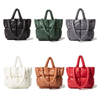 Lightweight Gray Oversize Tote Travel Bag Causal Pouch Cotton Toiletry Large Quilted Puffy Tote Bag for Women