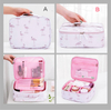 Printed Cosmetic Toiletry Storage Large Travel Handle Personalised Pouch with Compartments for Teenage Girl