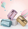 Waterproof Shiny Pu Makeup Bag High Quality Pu Leather Toiletry Cosmetic Bags for Men Women Custom Logo