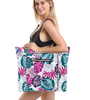 Women Printing Collapsible Foldable Grocery Carrier Bag Reusable Large Tote Bag Folding Custom Reusable Shopping Bags