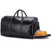 Water Proof 20 Inches Leather Travel Duffle Bag Oversized 40L Sports Gym Bag with Shoe Compartment for Men