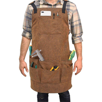 Woodworking Men Work Apron Shop with 9 Tool Pockets for Woodworker Durable Waxed Canvas Welding Apron for Gardener Mechanic B