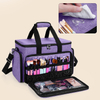 Large Storage Compartments Cosmetic Case Handle Travel Makeup Organizer With Adjustable Dividers And Shoulder Strap