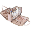 Wholesale Waterproof Cosmetic Makeup Brush Bag Portable Toiletry Storage Organizer Bag with Handle for Girls
