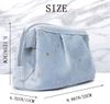 Fashion Soft Travel Cosmetic Organizer Bags Velvet Roomy Makeup Pouch for Women And Girls with Star