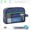 High Quality Faux PU Leather Men Simple Make-up Pouch Travel Toilet Bag for Promotion