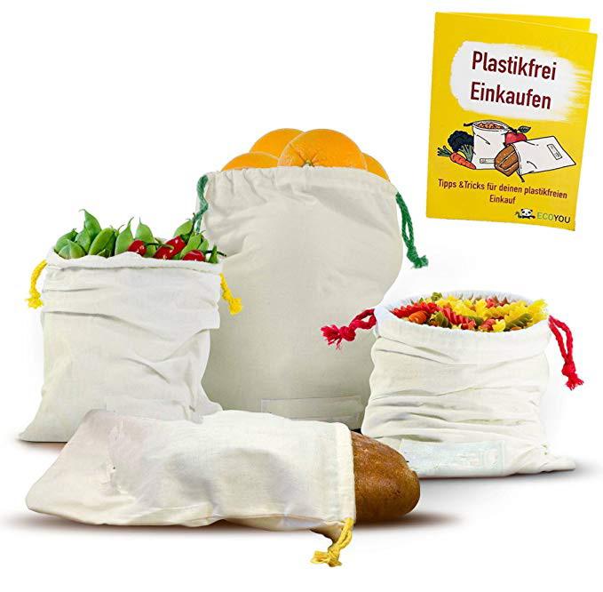 100% GOTS Certified Organic Cotton Fabric Muslin Produce Bag For Vegetable