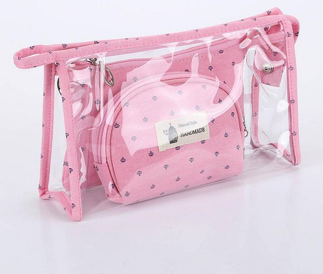 Fashionable Waterproof Transparent PVC Clear Cosmetic Bag for Make Up Tools Customized Travel Toiletry Bag for Men Women