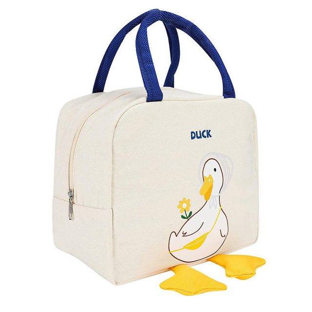 Wholesale Canvas Cute Cartoon Printing Insulation Cooler Lunch Bag