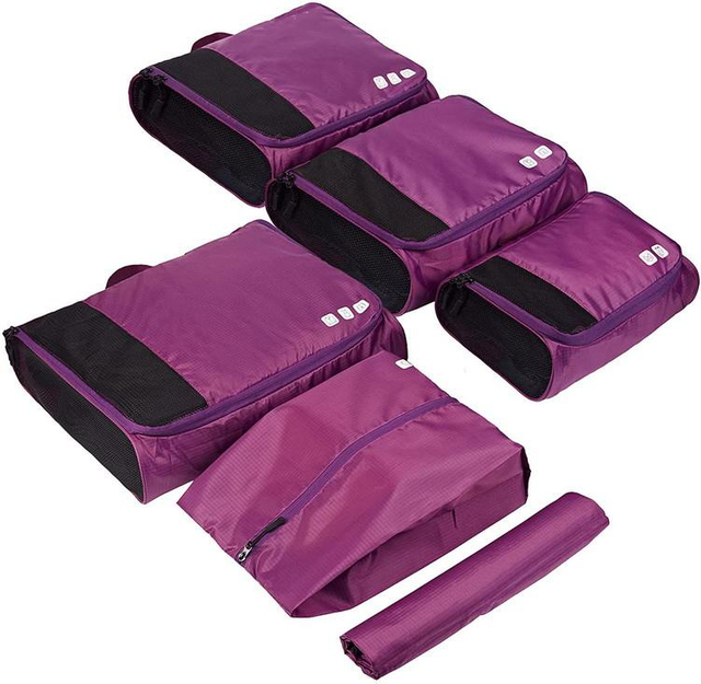 Custom 6 Set Travel Packing Cubes Wholesale Factory Price Stylish Suitcase Organizer Packing Cubes