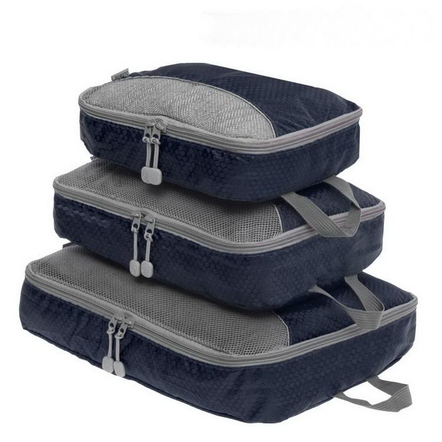 3Pcs Set Luggage Packing Organizers Wholesale Ripstop Stylish Clothing Packing Cubes for Travel Custom Logo