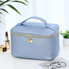 Travel Toiletry Cosmetic Bag with Zipper Waterproof Cosmet Pouch Makeup Bags Pu Leather Cosmetics Bag