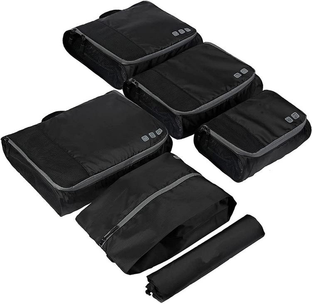 7 Set Suitcase Organizer Packing Cubes Hot Sell Packing Cubes for Travel Custom Logo