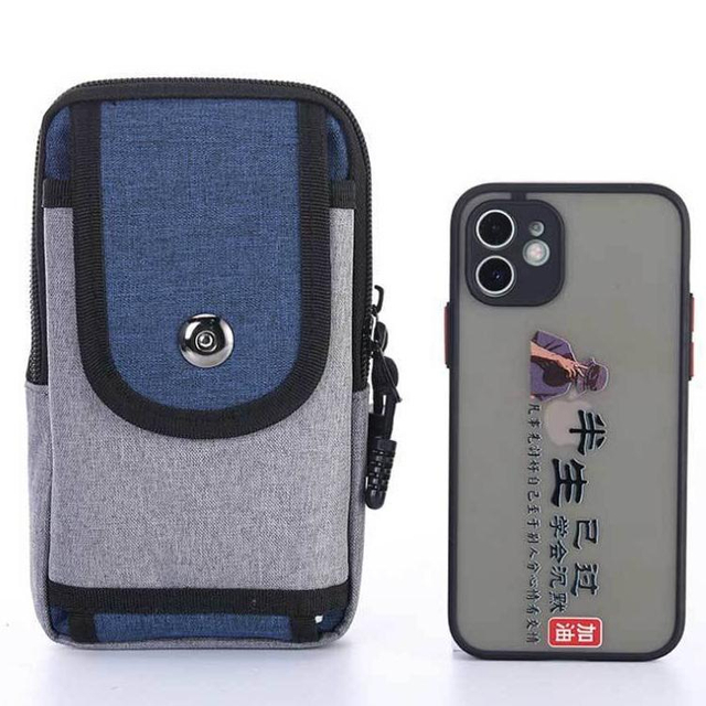Outdoor Portable Durable Oxford Fabric Custom Logo Office Men's Sports Waist Bag For Mobile Phone With Multiple Pockets