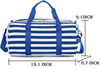 Fashion Blue Striped Women Duffle Bag Hand Carry Travel Weekend Gym Sport Duffel Bag for Yoga Swimming Fitness